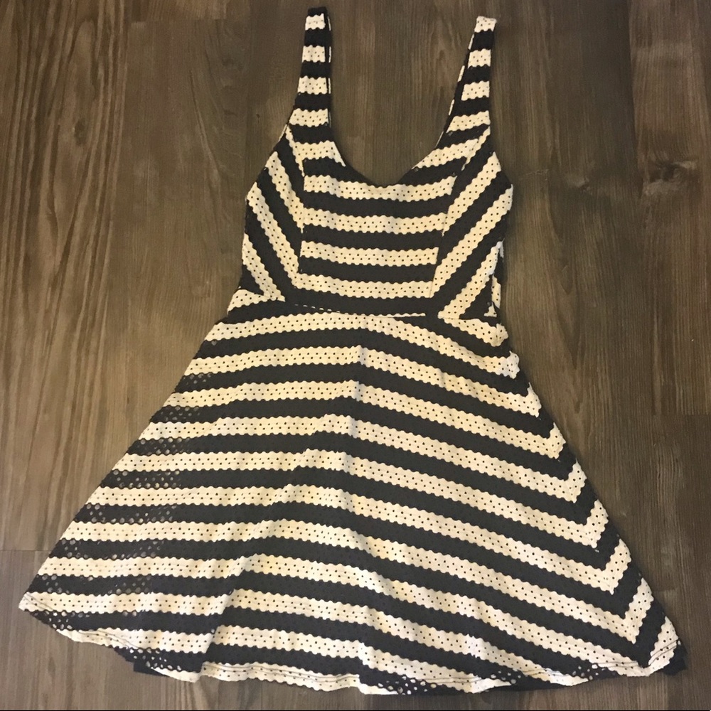 Navy & White Striped Dress